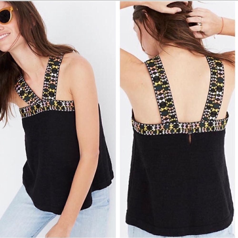 Madewell Embroidered Swing Sweater Tank